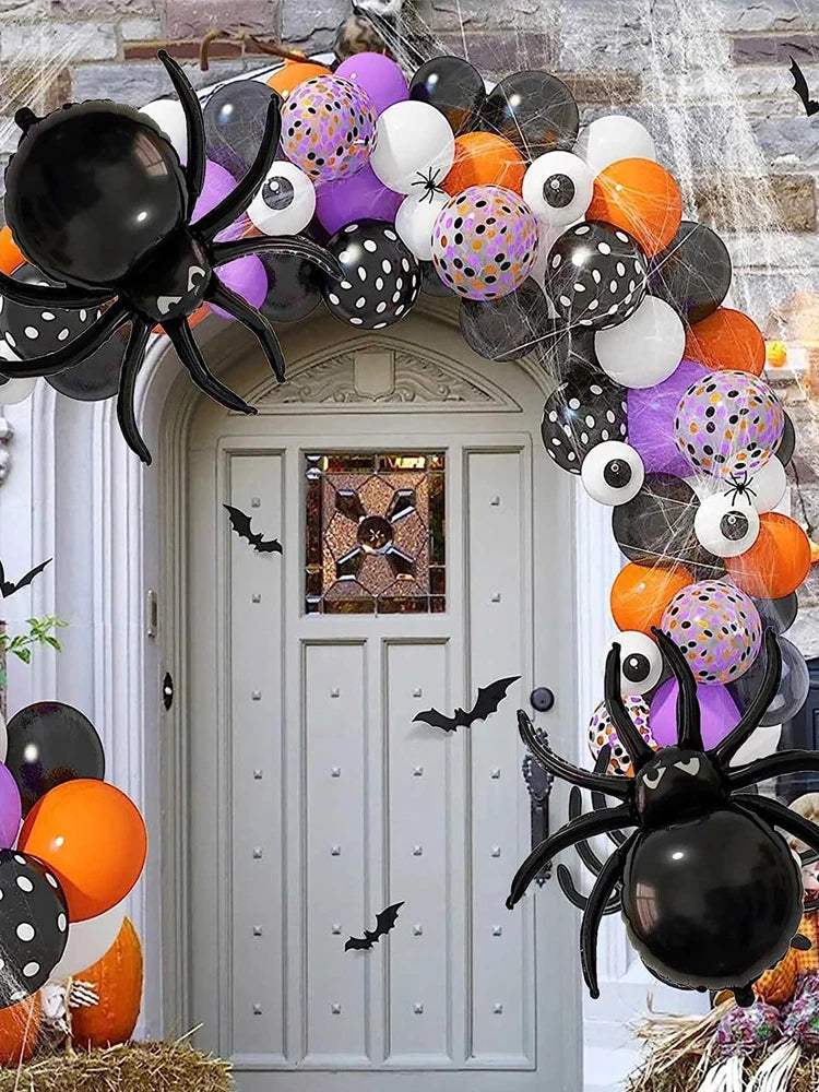 イベント・ハロウィン装飾|ハロウィンブラックスパイダーバルーン(W82c×H78c)