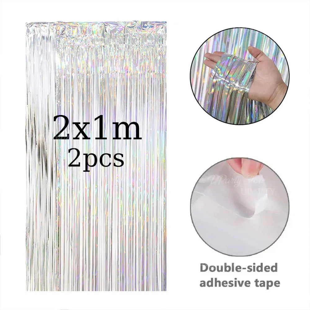 パーティー・インテリア用装飾 キラキラ!ホイル素材カーテン 高品質素材