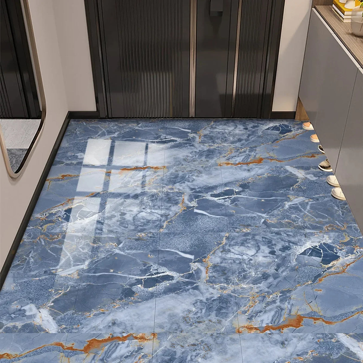 DIYフロアシート 大理石タイル風 ステッカー 10枚入/20枚入 豪華