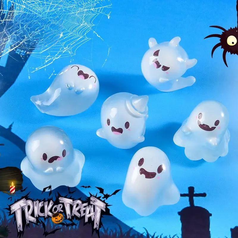 イベント・ハロウィングッズ|光るゴースト樹脂デコレーション6個セット