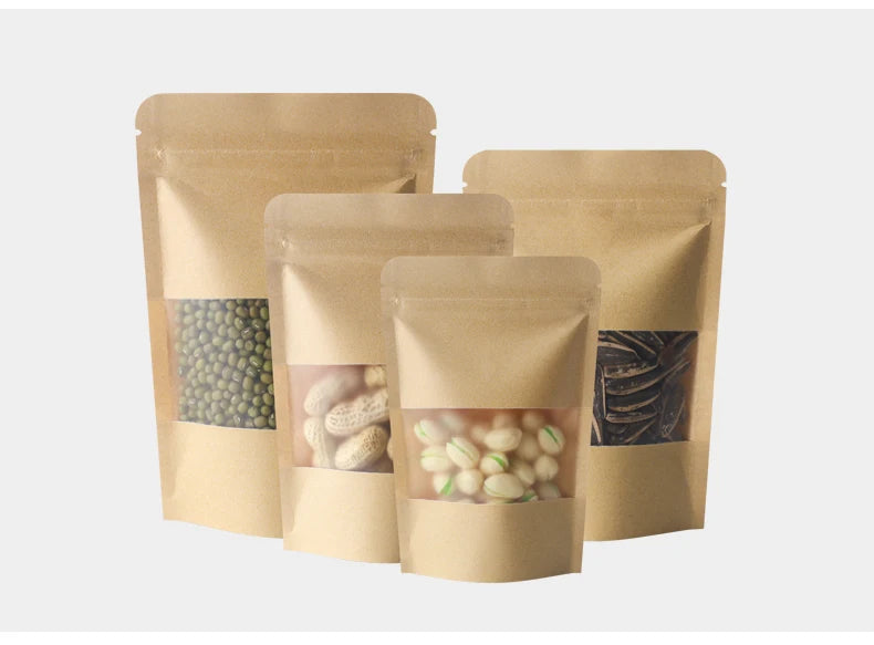 |ノベルティ用品 | 透明窓・ジッパー付きスタンド型ギフト袋 100個