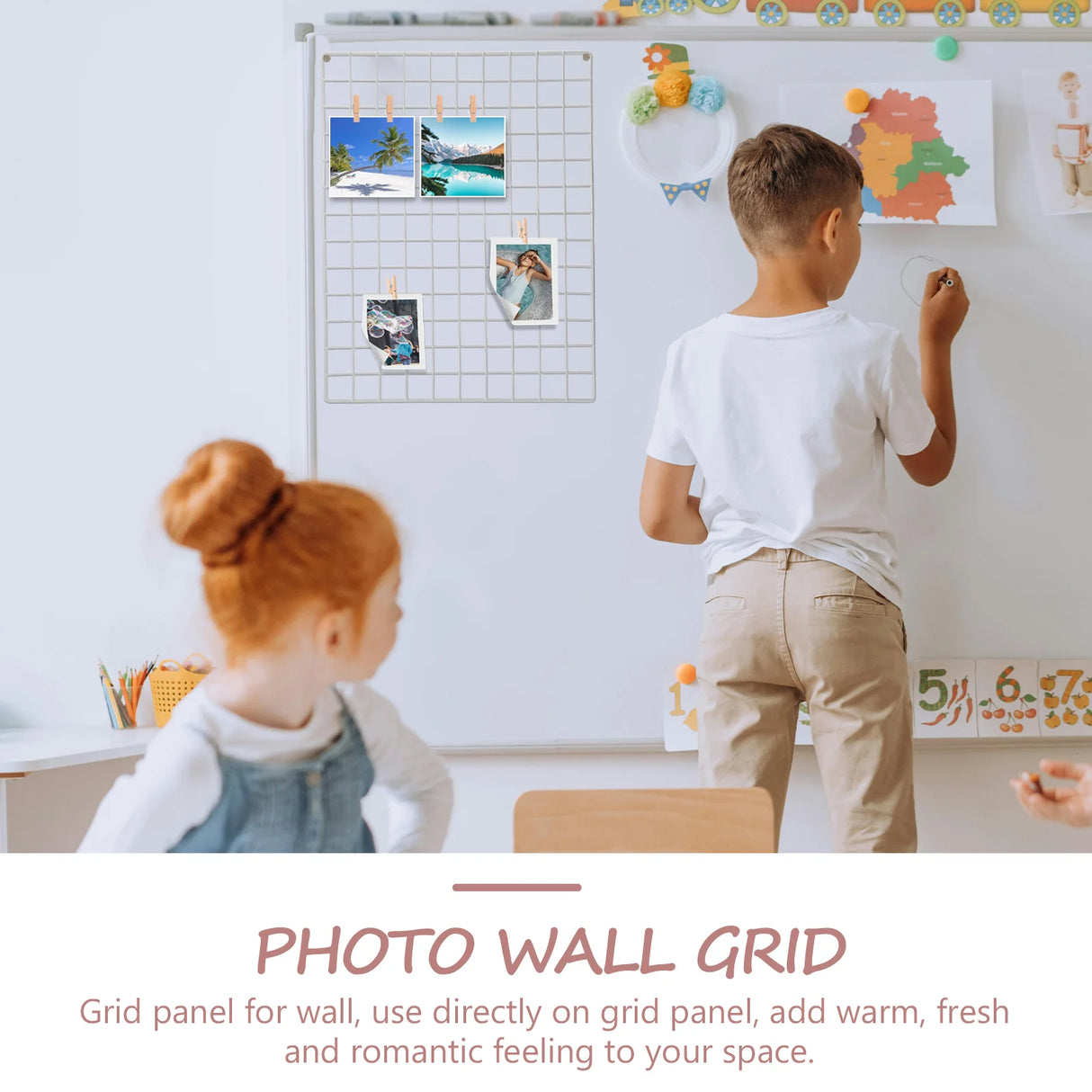 ホワイトアイアンウォールグリッドパネルラック