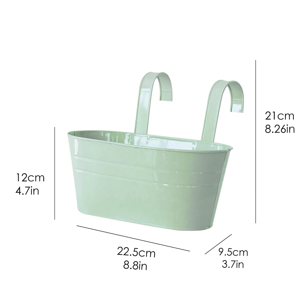 取り外し可能なダブルフック・取り外し可能なブリキハンギングプランター・ホームオーバルメタルプラントフラワーポットフェンスバルコニーガーデンハンギングプランターポット