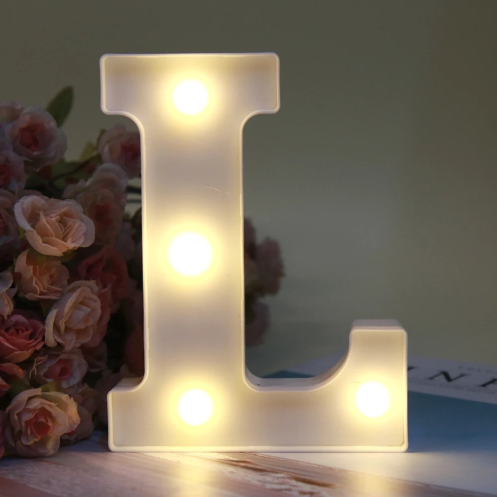 【LED装飾】LEDライト・デコレーションライト(ハート/数字/アルファベット)ホワイト 16cm