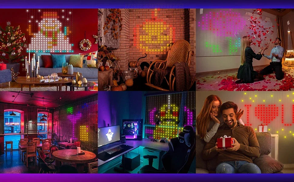 カーテンライト|イベント・クリスマス装飾|Bluetooth対応スマートカーテンライト(幅1.6~3M)