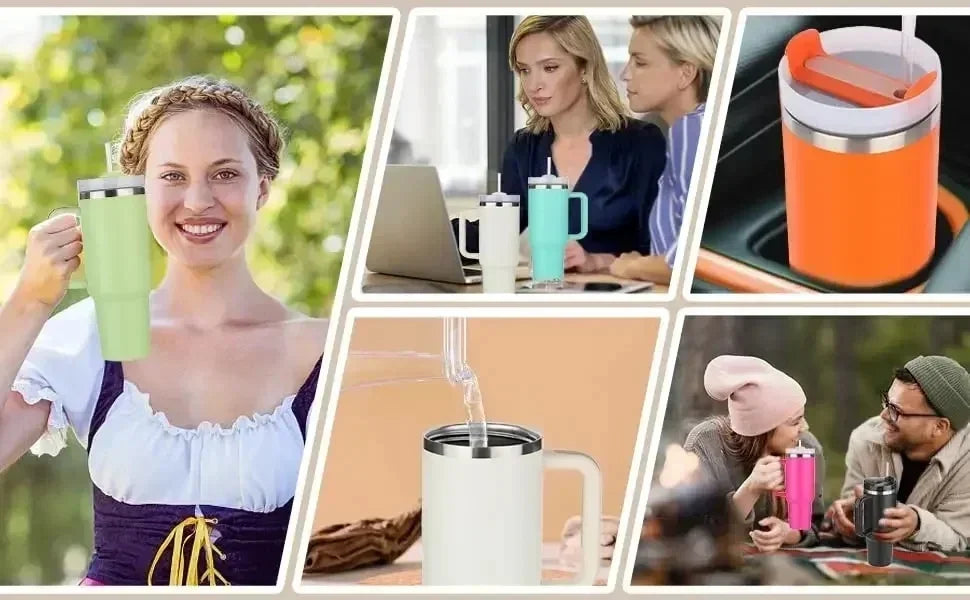 |イベント・ノベルティ用品 | ハンドルストロー付ステンレス断熱ボトル | 1200ml