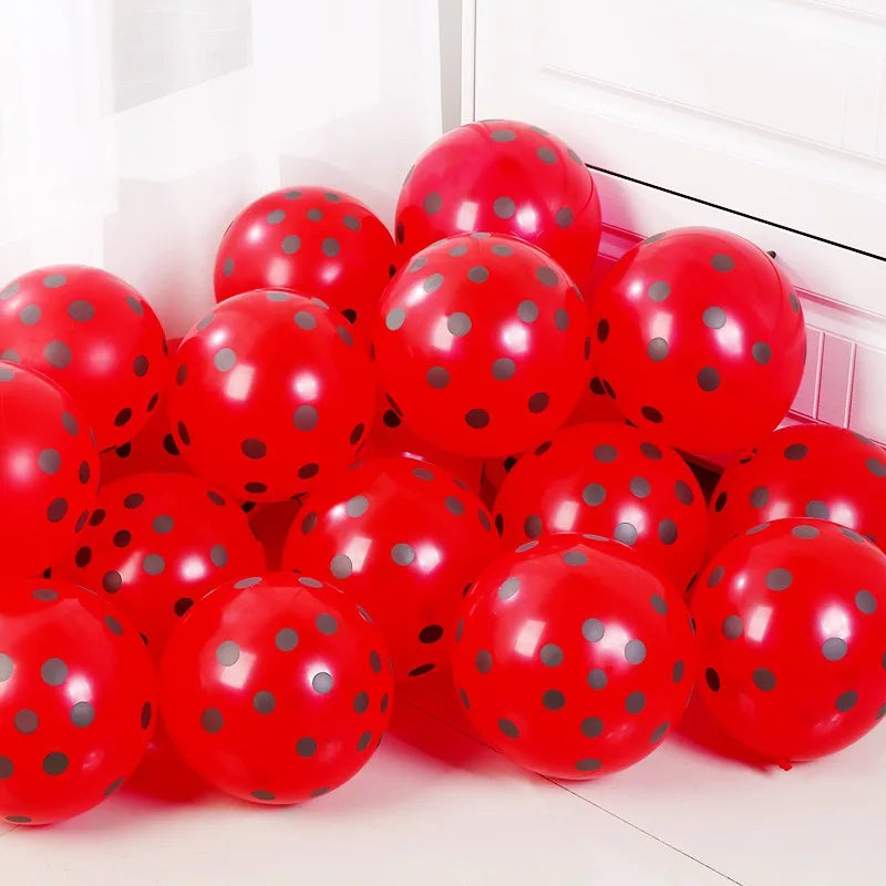 12インチ透明水玉バルーン 赤いドット型