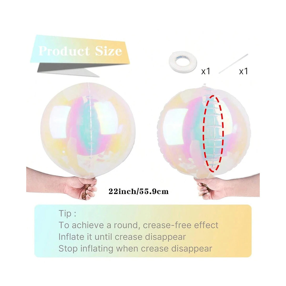 イベント・バルーン装飾 |レインボーカラーホロバルーン| 1/3/5個