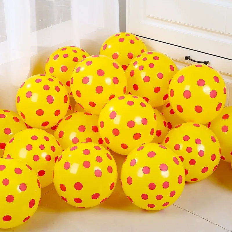 12インチ透明水玉バルーン 赤いドット型