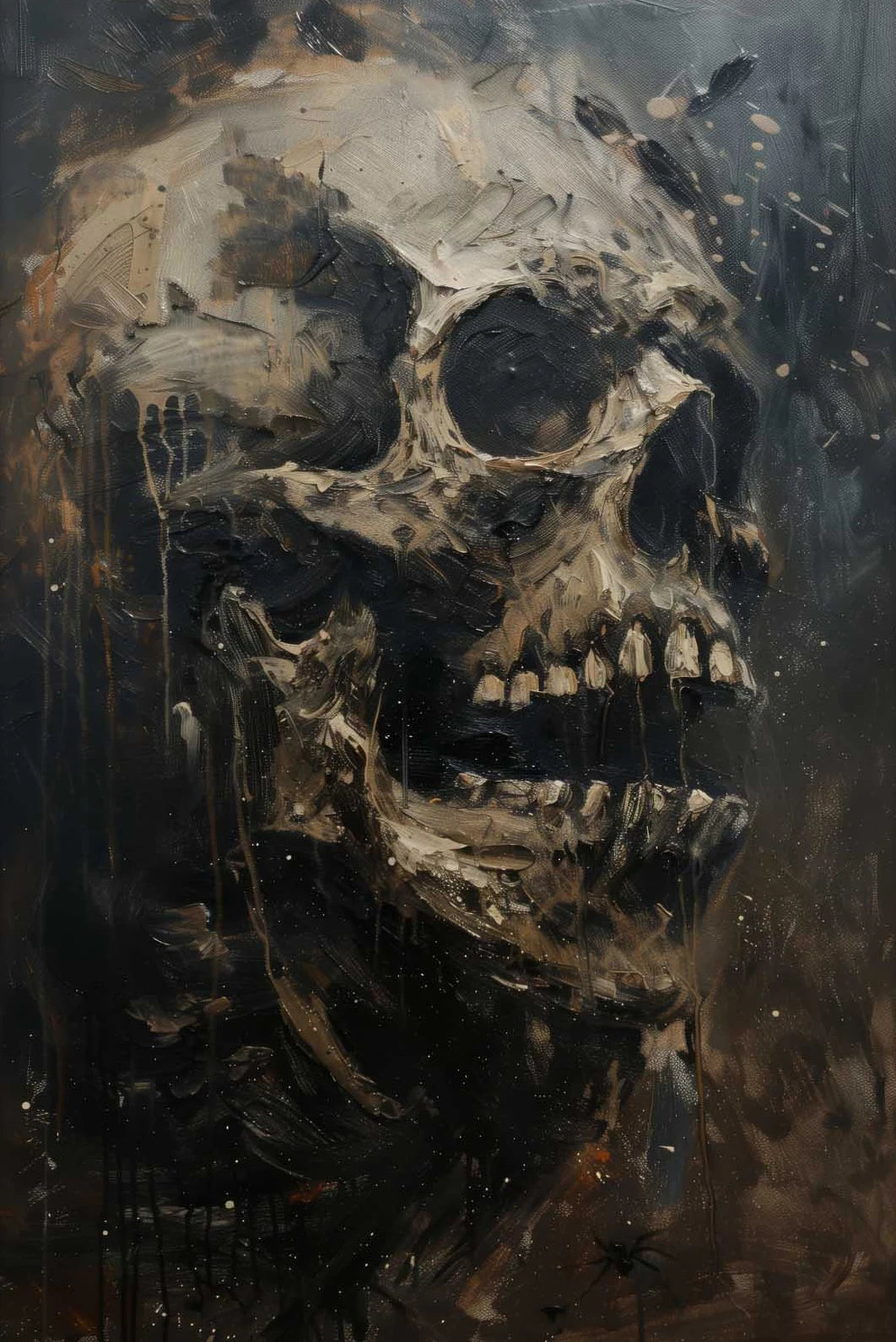 イベント・ハロウィングッズ|不気味な抽象スケルトンキャンバスアート