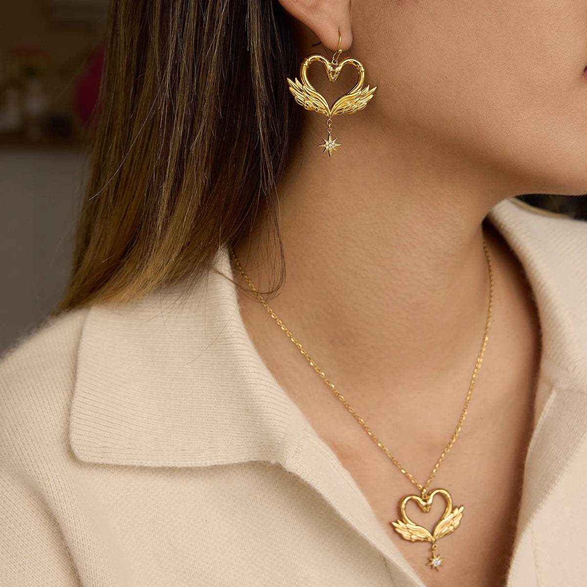 ロマンティック スワンジュエリーセット レディース