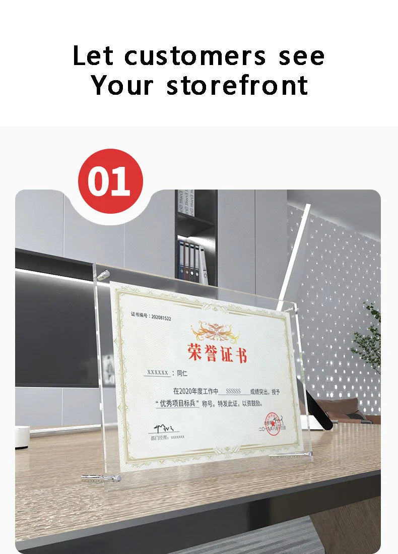 アクリル透明クリスタルフォトフレーム