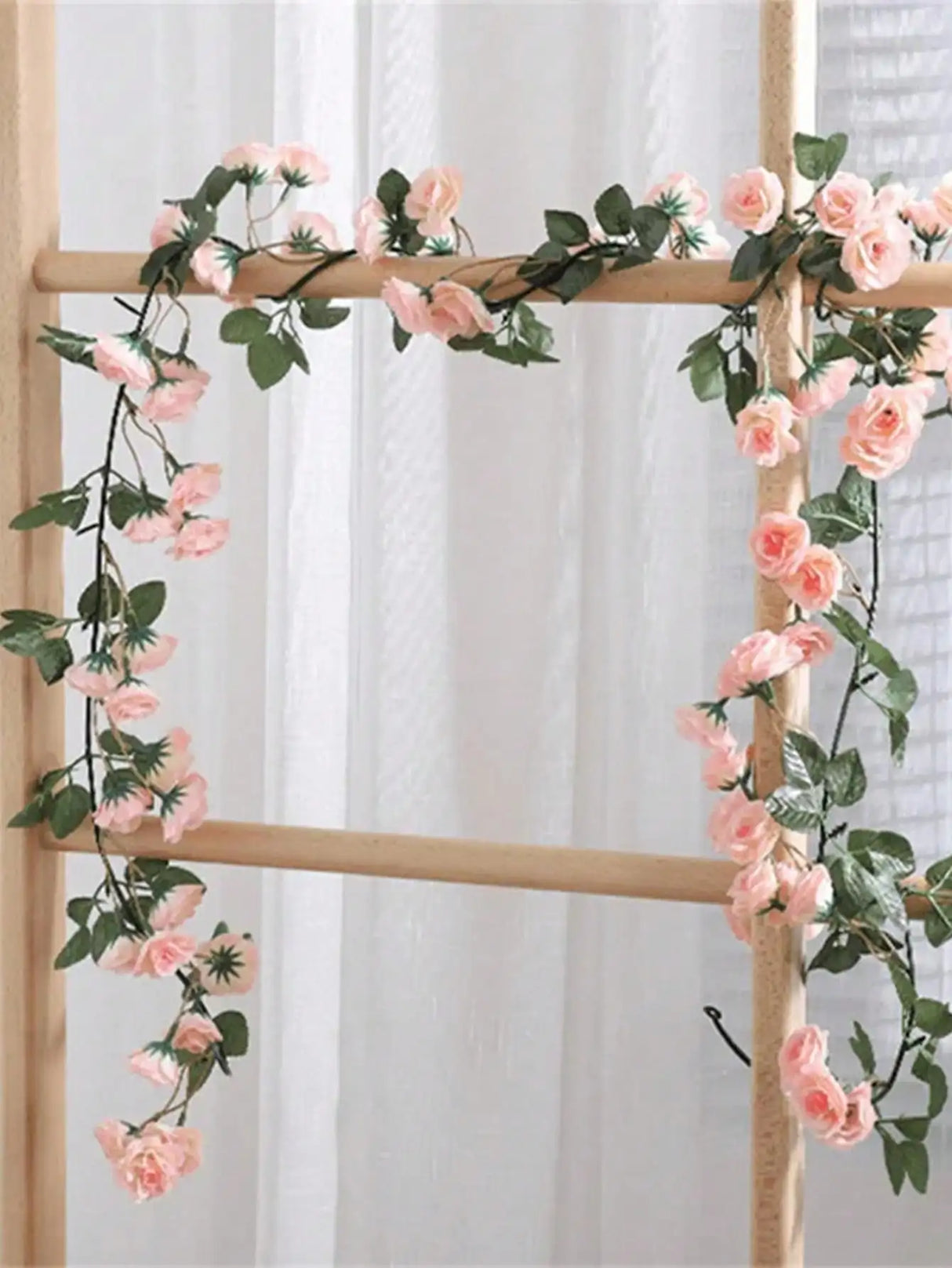 パーティー・インテリア装飾|造花ローズガーランド2個セット(1.8M)