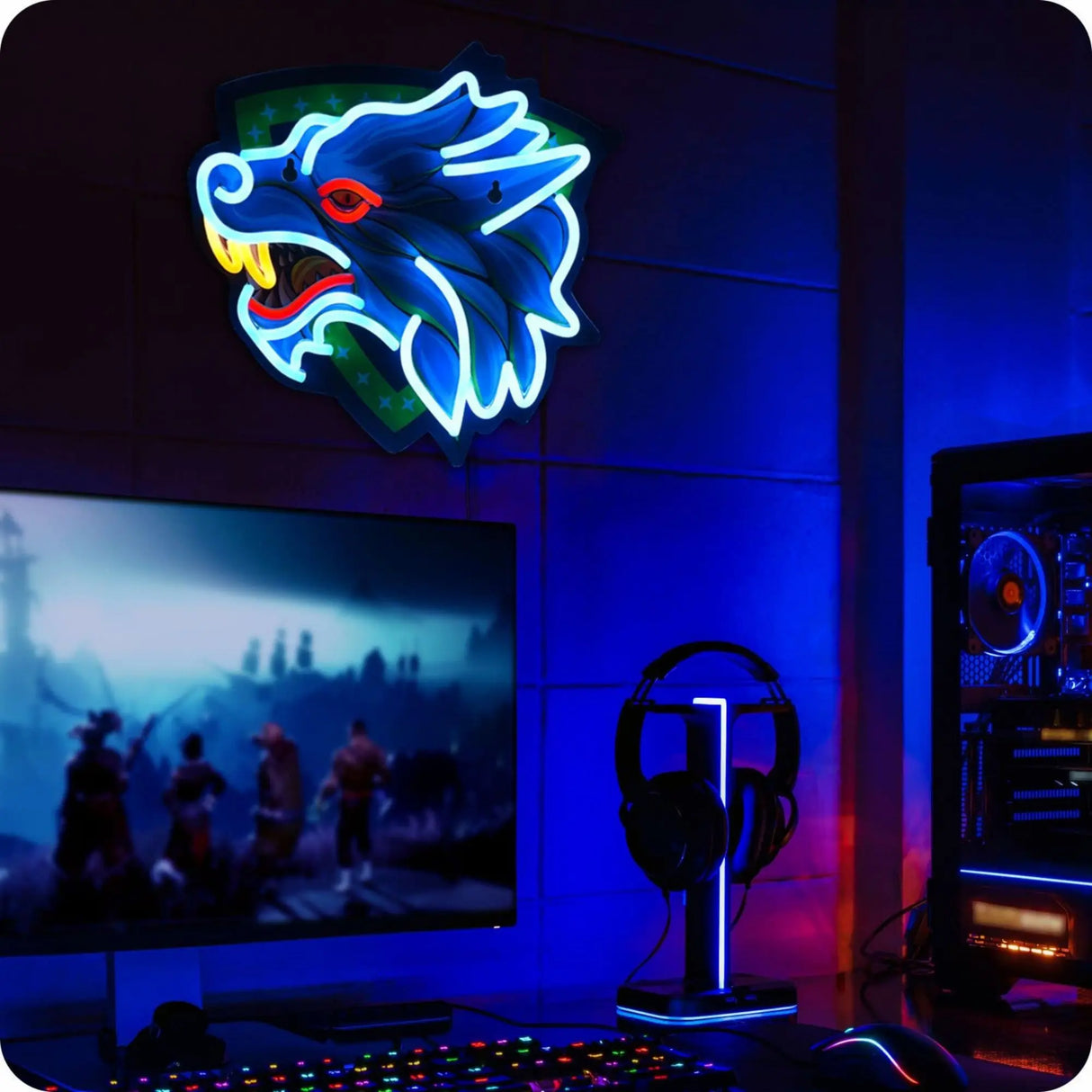 ウルフLEDネオンサイン(ネオン看板) USB