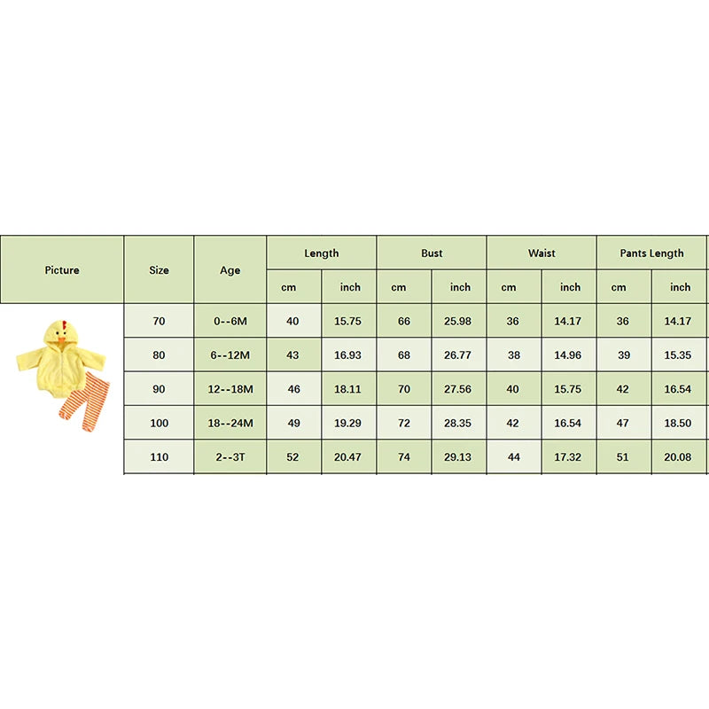 イベント装飾・ハロウィングッズ|ひよこロンパースセット(0~3歳)
