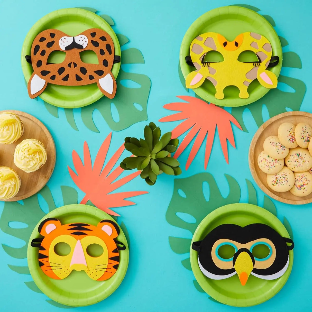 イベント・ハロウィングッズ|ジャングルアニマルフェルトマスク(子供用)