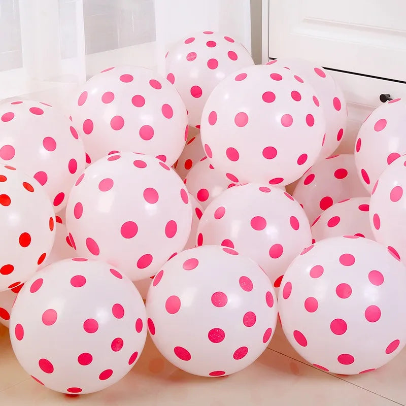 12インチ透明水玉バルーン 赤いドット型