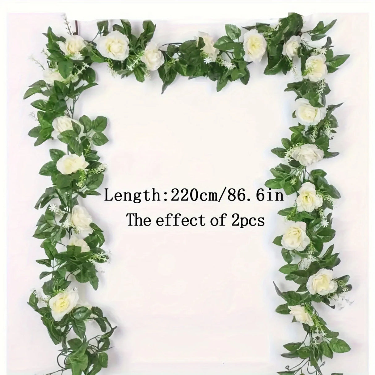 パーティー・インテリア装飾|造花シルクローズガーランド(約2.2M)