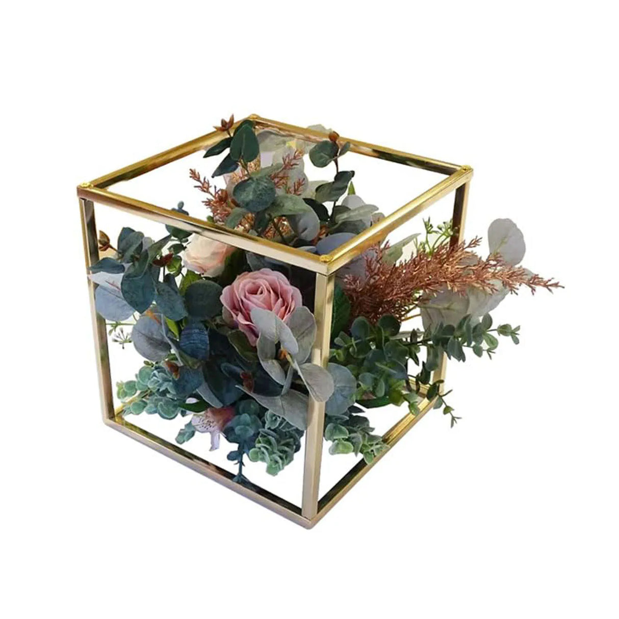 結婚式・インテリア装飾|ゴールドキューブフラワースタンド
