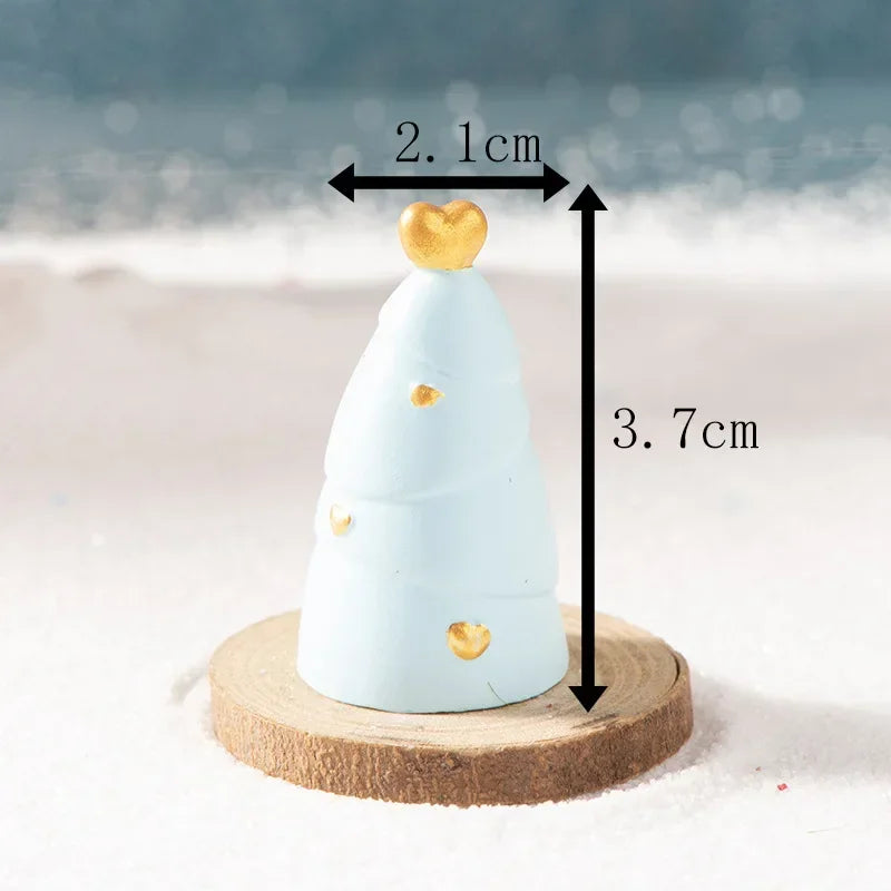 【クリスマス用装飾】ミニクリスマスツリー サンタ&妖精の樹脂置物