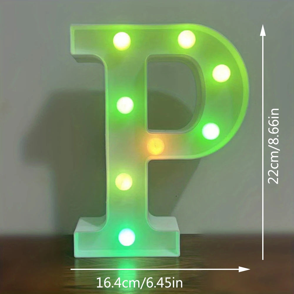 【LED装飾】LEDライト・デコレーションライト(アルファベット/数字)マルチカラー 22cm