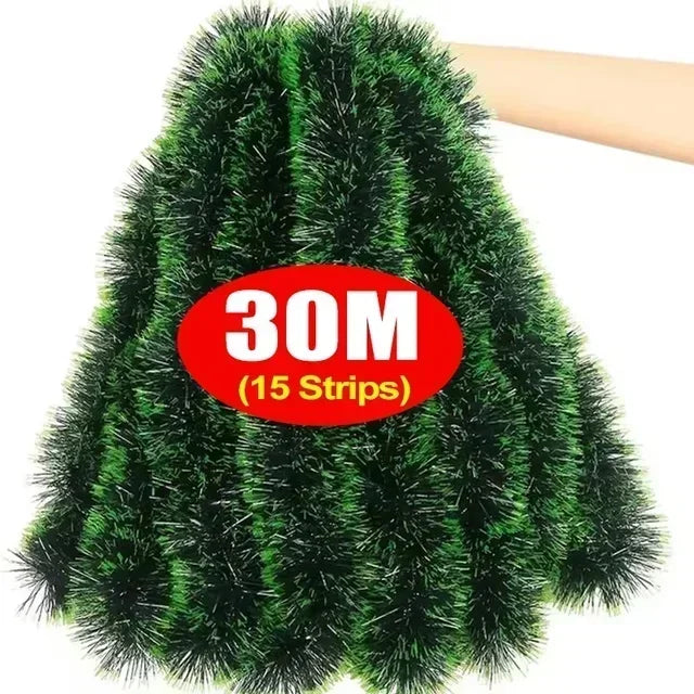 イベント・クリスマス装飾|ティンセルリボンガーランド2m