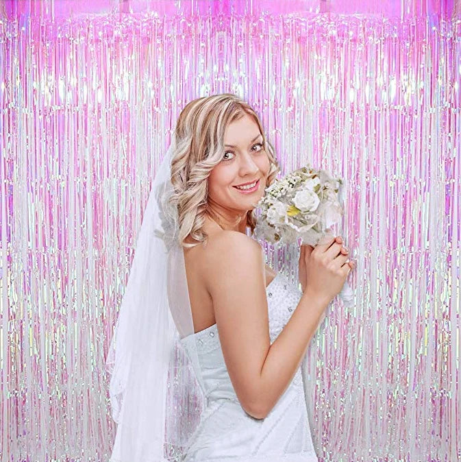 パーティー・インテリア用装飾 オーロラカラー・レインボーカラーカーテン 2色展開