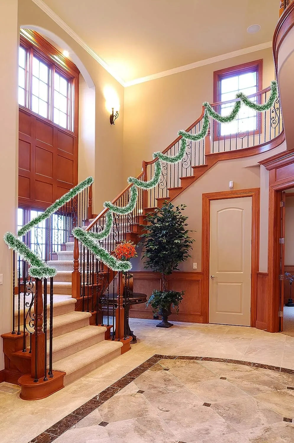 クリスマスリース|メタリックストリーマー 緑 2m