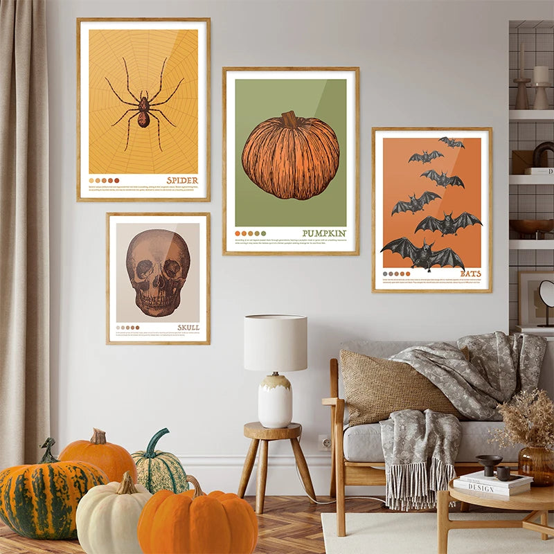 イベント・ハロウィングッズ|ヴィンテージハロウィンキャンバスアートポスター