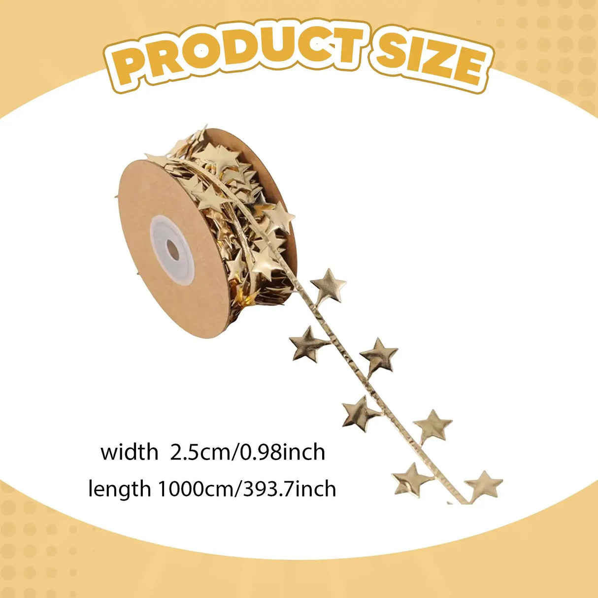 スターリボントリム 10m ゴールド 幅2.5cm