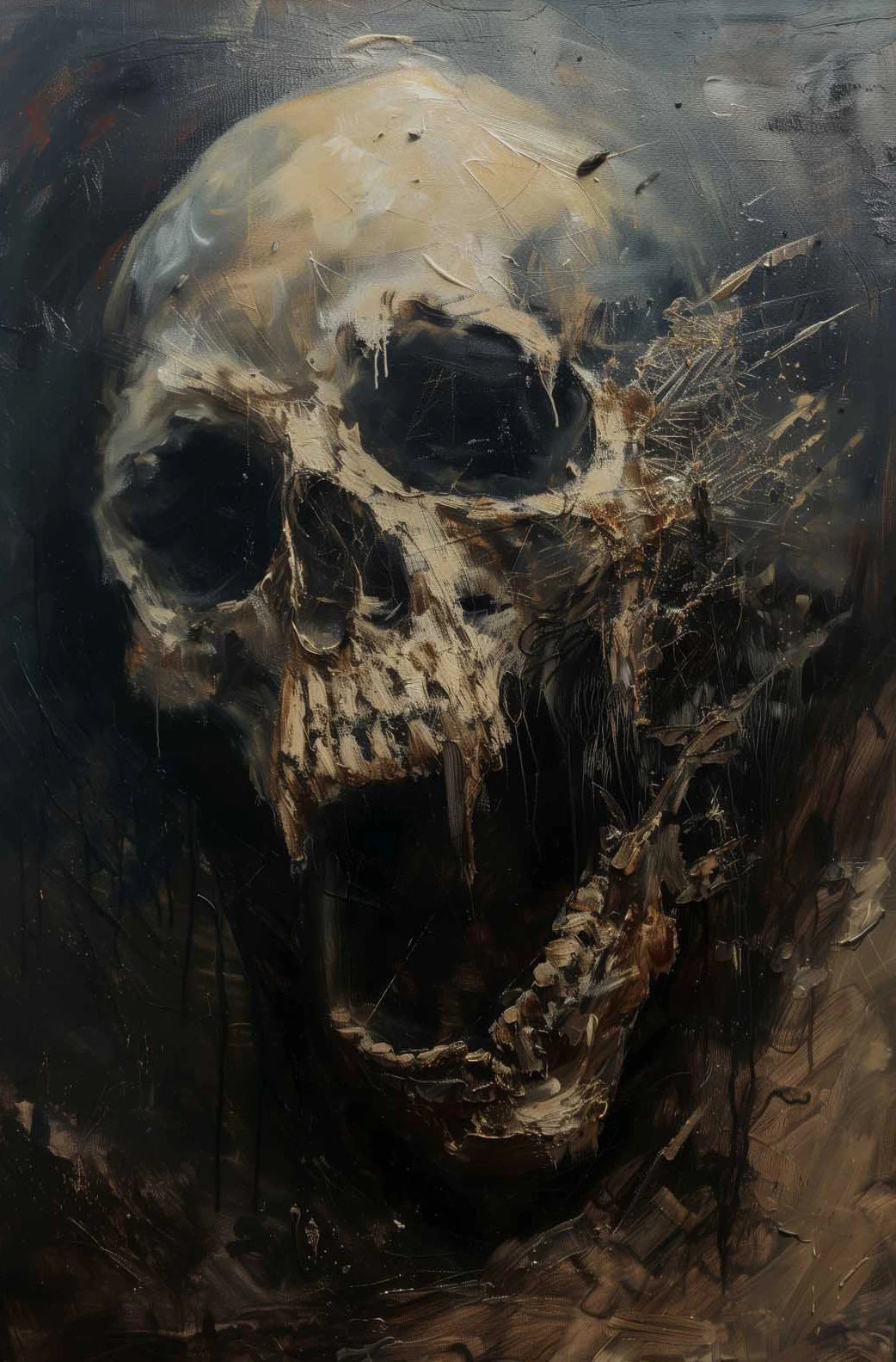 イベント・ハロウィングッズ|不気味な抽象スケルトンキャンバスアート