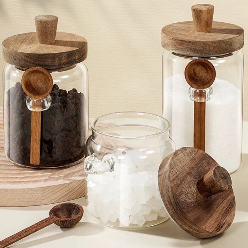 |イベント・ノベルティ用品 | ガラスシールと木製蓋付き保存瓶 | 400ml/600ml/900ml