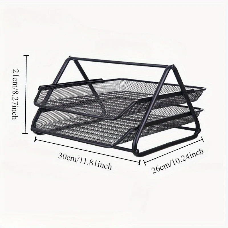 3層ファイルトレイ オフィス用デスクトップラック