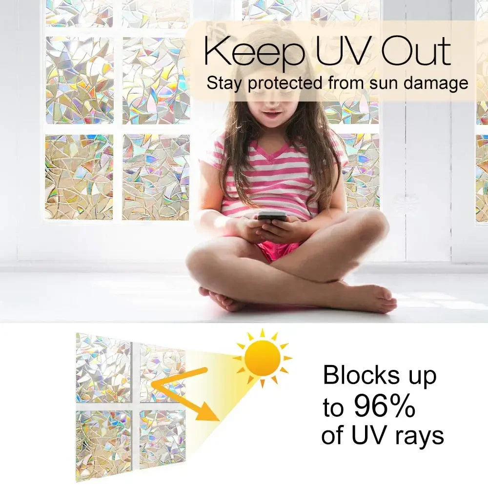 UVカット・静電気吸着タイプウィンドウフィルム(クリスタル風柄)