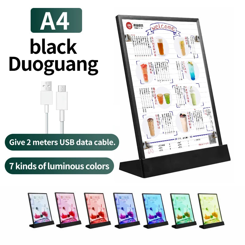 A4 USB LEDメニュースタンドライト