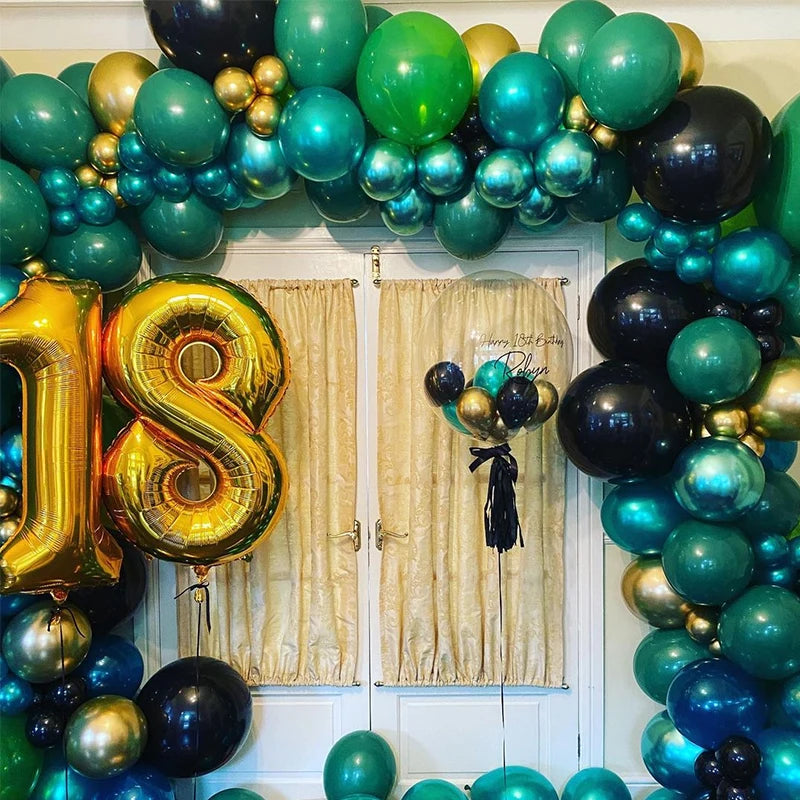 レトロダークグリーンバルーン40個セット