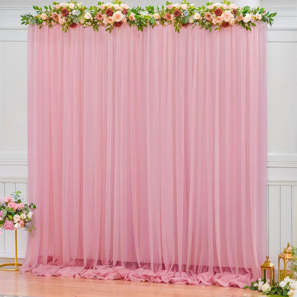 パーティー・インテリア装飾 ソフトチュール素材カーテン 結婚式・誕生日用