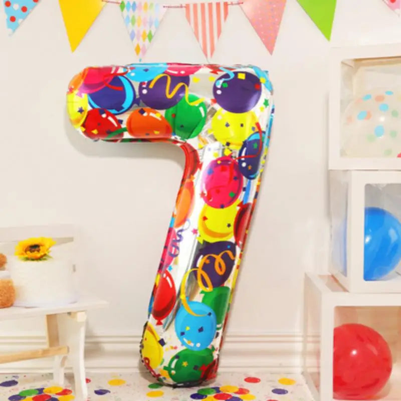 イベント・クリスマス装飾|グラデーションレインボー数字バルーン(ナンバーバルーン)