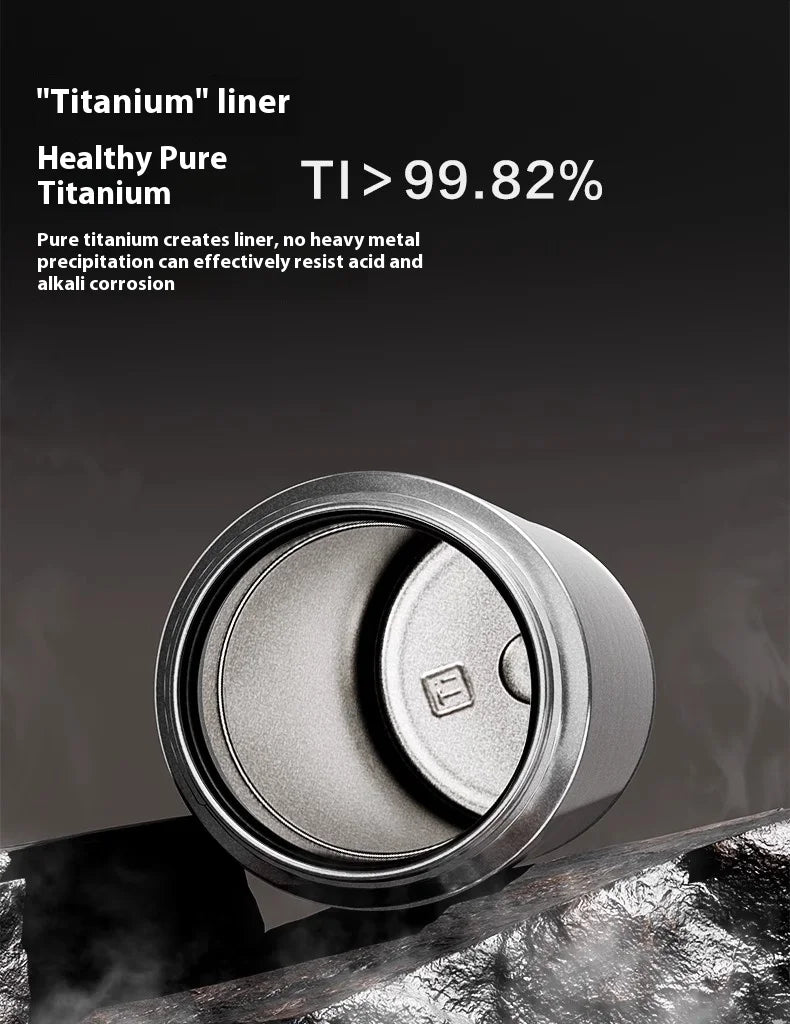 |イベント・ノベルティ用品 | 純チタン断熱カップ 茶水分離機能付き| 200ml/300ml/500ml