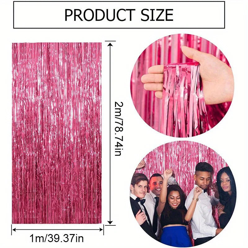 パーティー・インテリア用装飾 キラキラ!ホイル素材カーテン 光反射素材