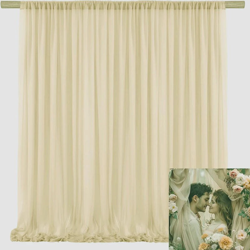 エレガントなシアーカーテン 背景デコレーション