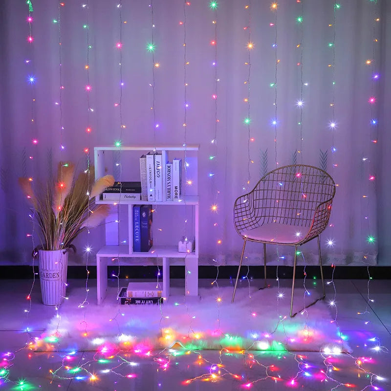 カーテンライト|イベント・クリスマス装飾|LED USB接続カーテンライト リモコン付(3M)