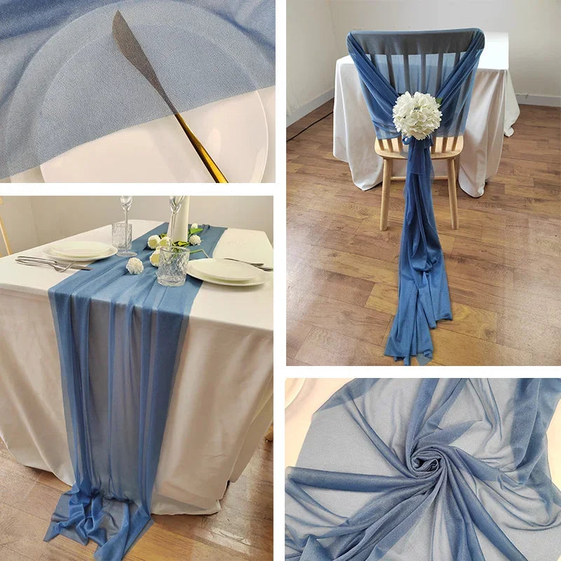 インテリア・パーティ装飾 | シフォンテーブルランナー |1.8/3/6/10m