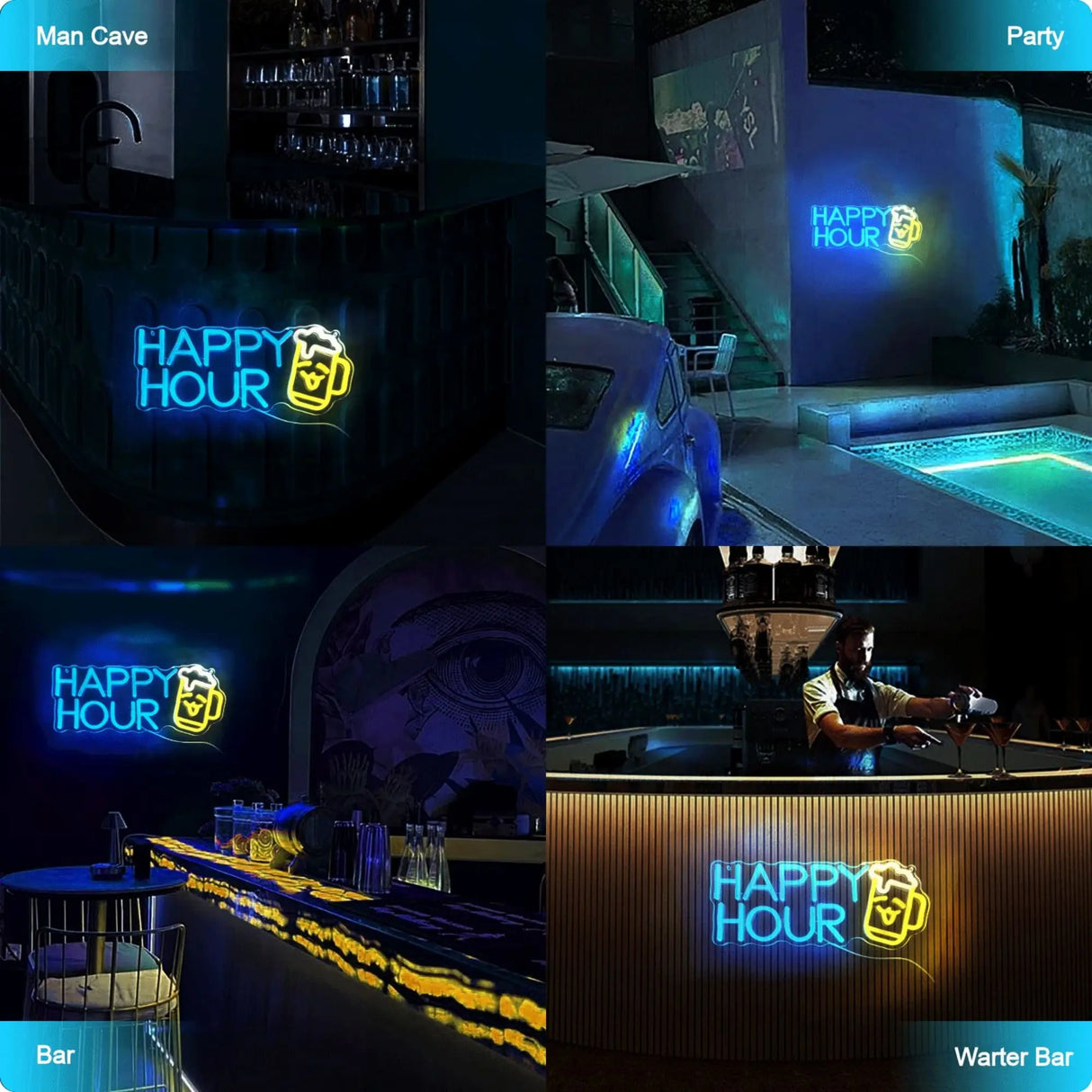 ハッピーアワー LEDネオンサイン(ネオン看板)