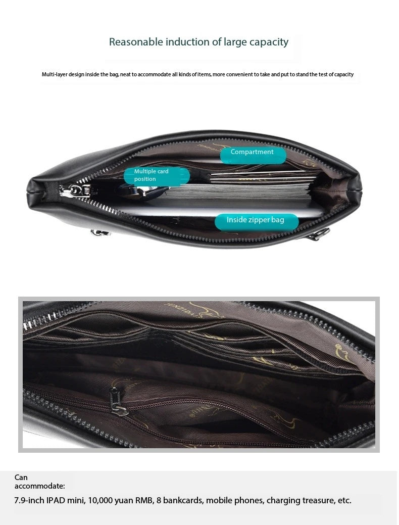 |イベント・ノベルティ用品 | メンズPUレザークラッチバック | W26cm×H17cm×D3cm