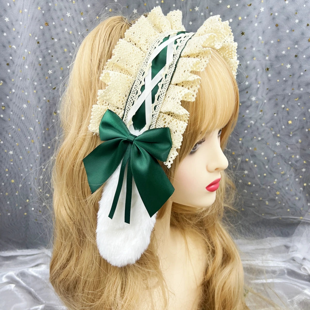 イベント・ハロウィングッズ|ウサギ耳ロリータ風ヘッドドレス