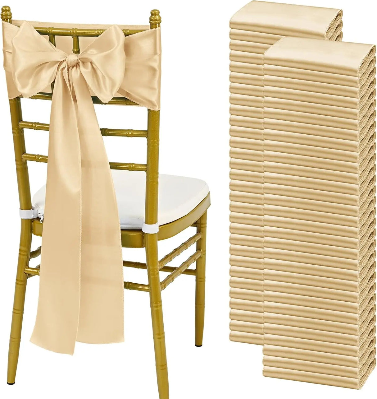 インテリア・パーティ装飾 | サテン椅子リボンセット | 全長2.75m