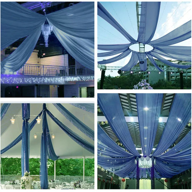 エレガントなウェディング用シフォンドレープ