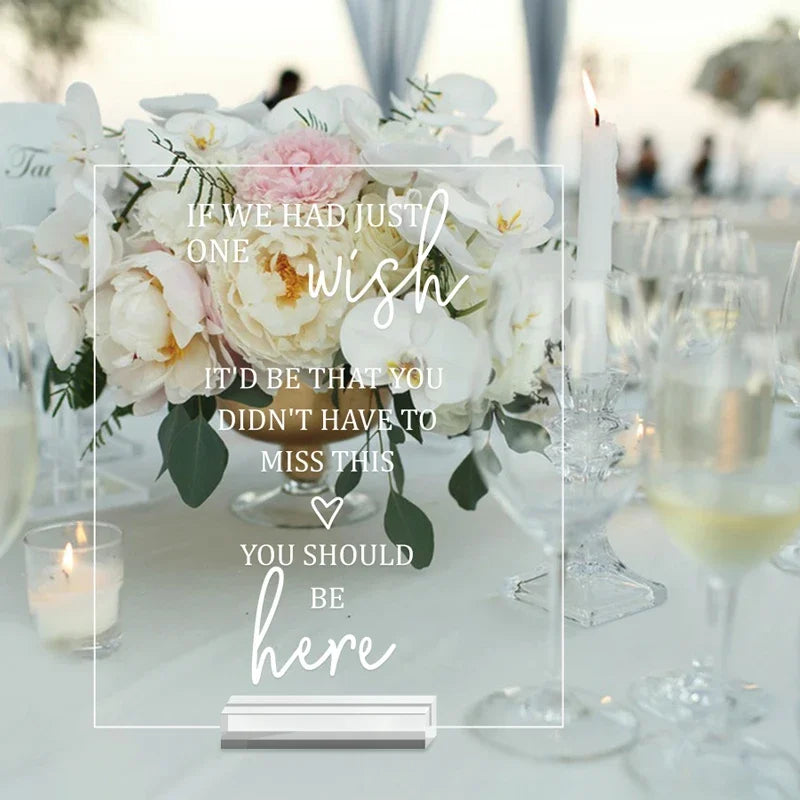 結婚式・インテリア装飾|透明アクリルテーブルサイン 1個