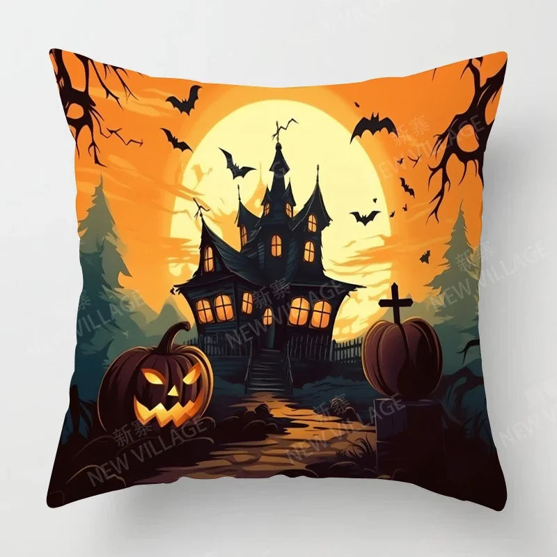 イベント・ハロウィングッズ|植物プリント装飾クッションカバー